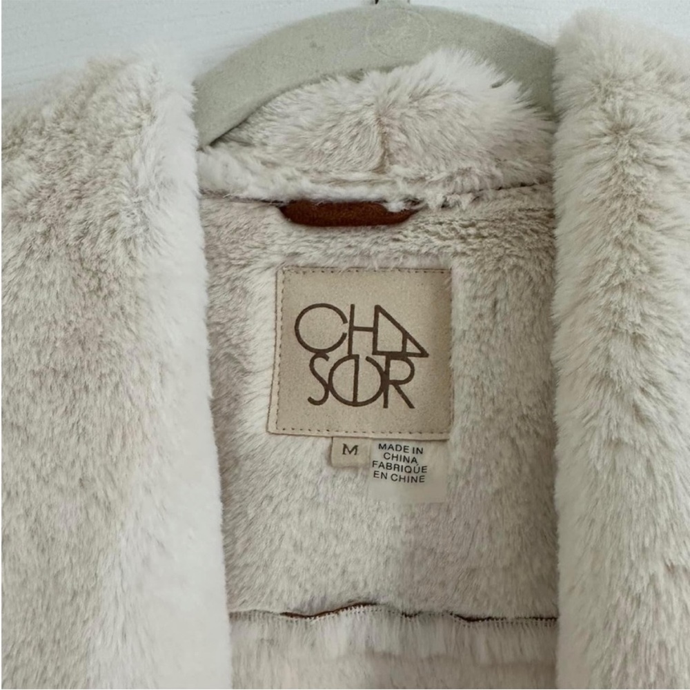 Revolve Chaser Jacket Brown Suede With Fur - Picture 3 of 4